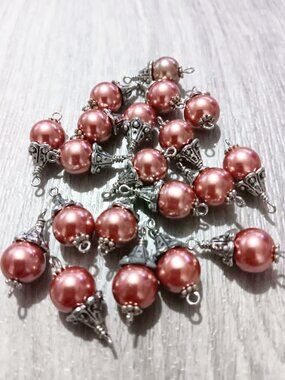 10mm Glass Pearl Bead Charms